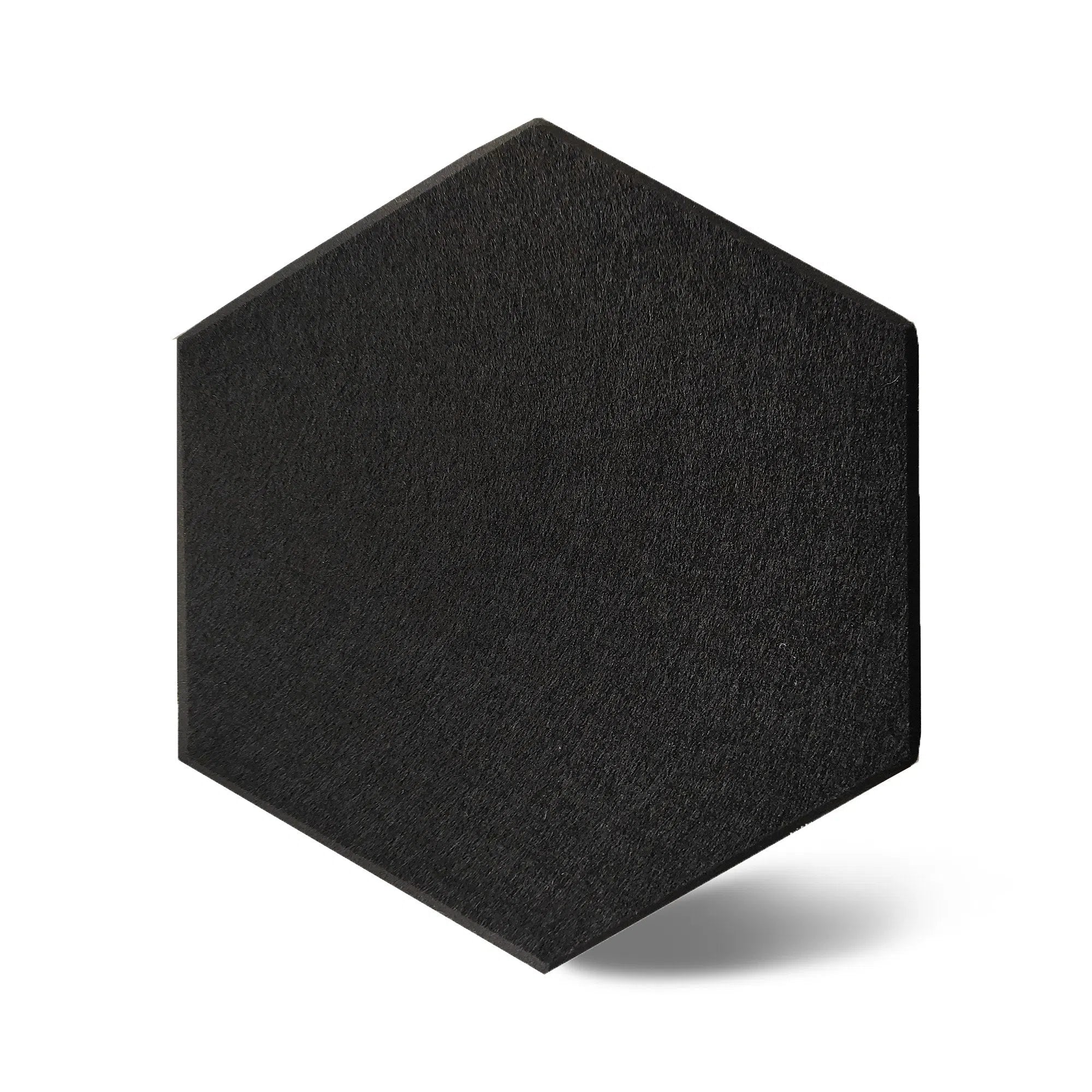 Close-up view of HEXA 3D Felt PET Wall Panels Sample - BLACK | DecorMania UK